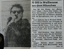 Golden Earring show review July 18 1989 Ost Berlin (Germany) - Radrennbahn Weissense
